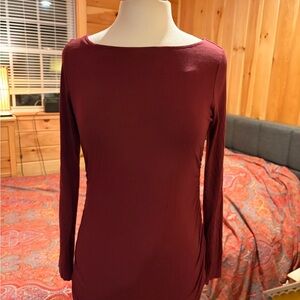 Soft Surroundings Burgundy Long Sleeve Top